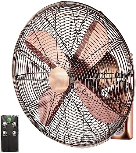 Ventilador oscilante de pared, estilo industrial retro de metal con control remoto, 3 velocidades, 3 modos, funcionamiento silencioso (color: control remoto (aspas de aluminio), tamaño: 16 pulgadas)
