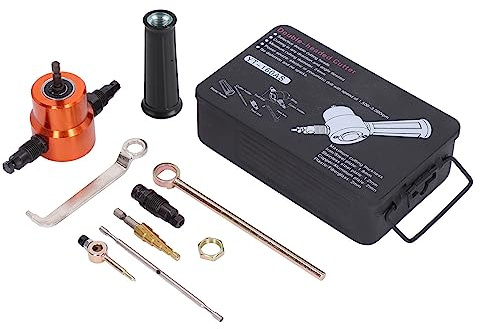 360 Degree Double Head Cutter Sheet Metal Cutting Drilling Tool Electric Nibbler Attachment YT160AS for Auto Home Repairs Metal Roof HVAC Vent Ducts Cutting