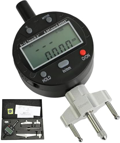 SAYEYBU Electronic Digital Radius Gauge, Multi-Function Digital Radius Gauge, Inside and Outside Radius Measurement Tool, with 5 Changeable Measuring Jaw, for Mechanical Parts,Black