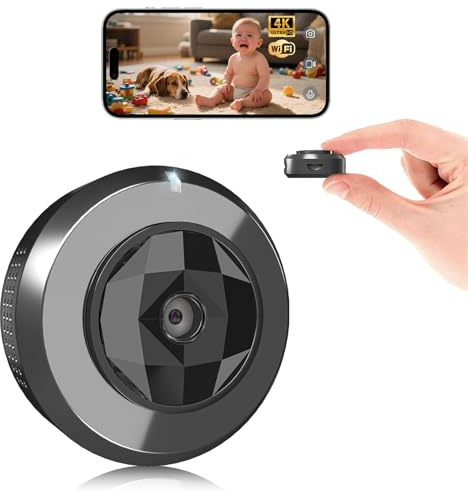 KJDiSRPin 4K Indoor Security Hidden Camera: Nanny Cam for Home,Wireless Spy Camera Works with/Without WiFi & Free Cloud Storage,APP Control Smart Motion Detection for Baby/Pet/Nanny Surveillance