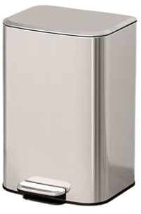 poubelles Poubelle avec Couvercle, 60 L, en Acier Inoxydable, pédale et Fermeture amortie du Seau intérieur Poubelle de Cuisine(Silver)