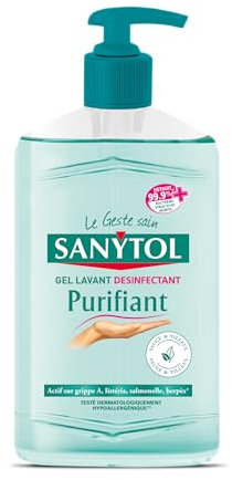Sanytol - Gel Lavant Désinfectant pour Mains - Sauge et Tilleul - 250 ml - Bactéricide, Virucide - Purifiant, Adoucissant, Désinfectant
