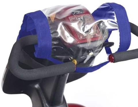 LTG Mobility Scooter Tiller Cover – Universal Waterproof Control Panel Protector Rain Cover for Electric Scooters – Dust Wind Sun Protection – Clear Panel Access (Blue)