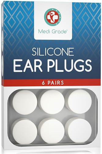 Medi Grade Silikon Ohrstöpsel [6 Paare] - 27dB Gehörschutz Zum Schlafen - Mit Ohrenstöpsel