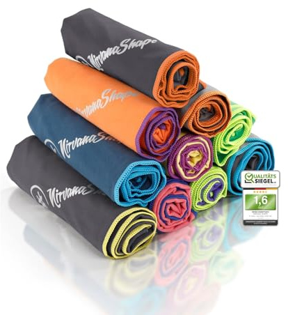 NirvanaShape Mikrofaser Handtuch - Reisehandtuch, Badetuch für Urlauber - kompakte, schnelltrocknende Microfaser Handtücher als Strandtuch, Sporthandtuch - für Reisen, Camping, Sport - 180 x 90 cm