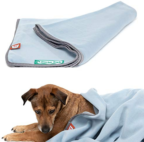 Doctor Bark | kuschelige Hundedecke waschbar bis 95°C, hygienische, weiche Fleecedecke für Sofa und Hundebett, Flauschige Haustierdecke - Made in Germany (XL - 140x100 cm/Hellblau)