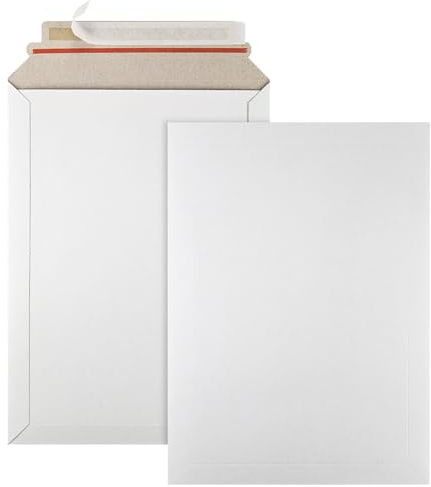 Netuno 100 Versandtaschen A4 22,9x32,4cm Weiß haftklebend 450g Vollpappe | Versandhüllen aus Pappe · stabil, reißfest · für Bücher, Kataloge, Broschüren, Zeitschriften, Dokumente, Fotos und CDs