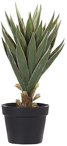 Beliani Artificial Potted Plant Aloe Vera Indoor Plastic Decoration 52cm Black Pot Yucca