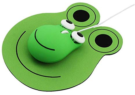 BYFRI Saut Cartoon Mignon Frog Design Souris Filaire USB Souris Optique Mini Ordinateur 3D avec Enfants Mause Tapis De Souris pour Cadeau