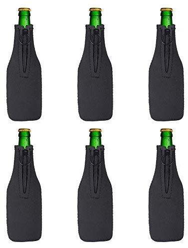 Fundas aislantes para botellas de cerveza, de neopreno, para 330 ml, con cremallera, mantiene la cerveza fría y las manos calientes