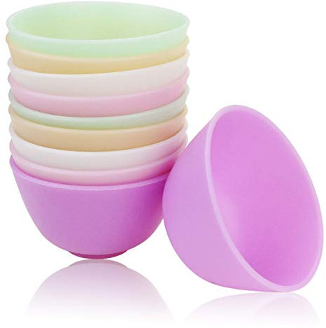 BILLIOTEAM 10 PCS Multi-colorful Silicone Mixing, Prep, Serve, Condiment and Facial Mask Bowls for Skincare, DIY Craft, Resin, and Acrylic Painting