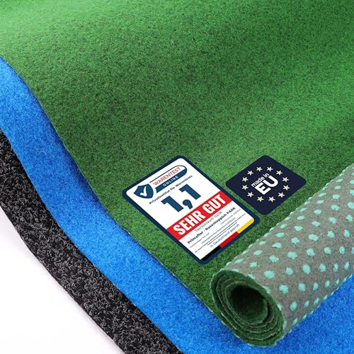 Primaflor Rasenteppich Park Grün 400 x 400 cm | 8 mm | UV-stabilisiert | wasserdurchlässig | Noppenrücken | schnelltrocknend | Rasenteppich nach Maß | Outdoor Bodenbelag für Eingang und Flur