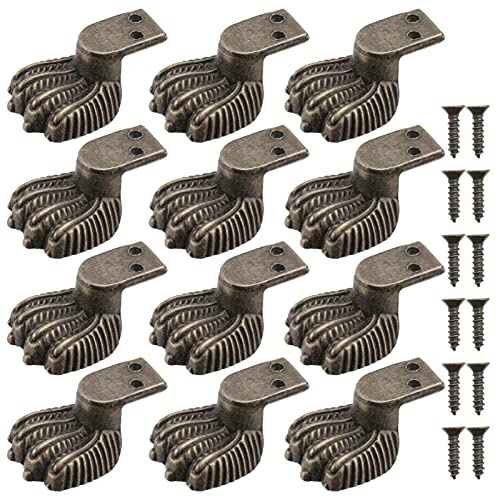 Yardwe Furniture Foot Protector Bronze Box Legs Non-Slip Wooden Case Foot Base for Sofa Bed Chair 12 Pieces Durable Furniture Hardware Accessories