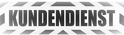 INDIGOS UG - Magnetschild Auto Kundendienst mit Rahmen 30 x 8 cm schwarz reflektierend - Magnetfolie LKW Truck Transporter Baustellenfahrzeug Firmenwagen - flexibel abnehmbar und