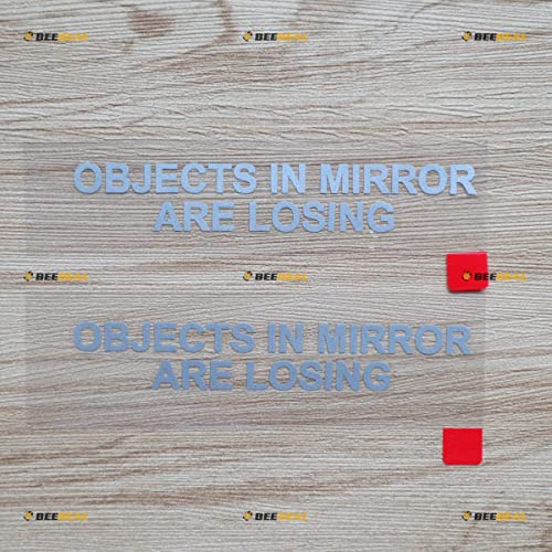 2er Pack Silber 10,2cm - Objekte im Spiegel verlieren Aufkleber Sticker Auto Vinyl Seitliche Review Spiegel Lustig