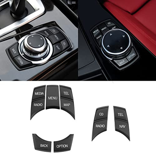 Jaroxn - Pulsante di controllo multimediale iDrive compatibile con BMW iDrive per 1' F20/2' F22/3' F30 F31/4' F32 F33/5' F10/7' F01/X1 F48/X3 F25/X4 F26/X5 F15/X6 F15/X6 5, 7 pezzi