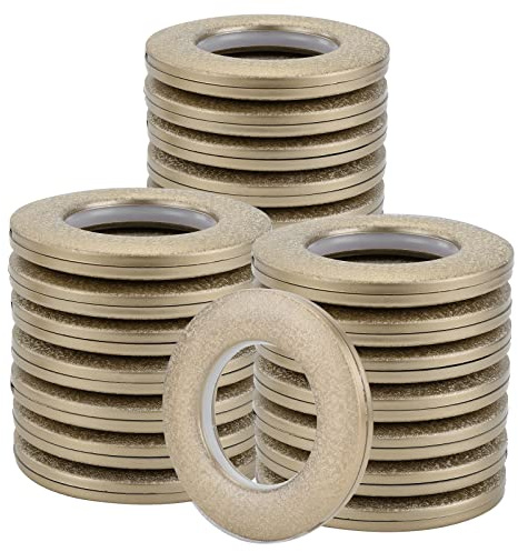 Knpwer 32 Stück Vorhang Ösenringe,Vorhangringe Stoffösen Runde Plastikringe Clips Innendurchmesser 40mm DIY Ringe für Fenstervorhang,Duschvorhang (Kaffee)