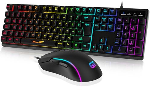 RaceGT USB Backlit 104 Key Wired Keyboard, 7 Button 6400 DPI Gaming Mouse, PC & Laptop Compatible