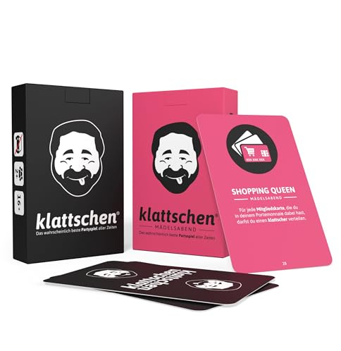 DENKRIESEN klattschen Doppelpack | Original & Männerabend ab 16 Jahren | Zwei Kartenspiele und Trinkspiele für Partys, Junggesellinnenabschiede und legendäre Spieleabende.