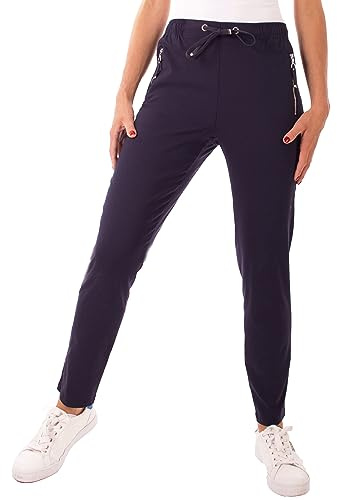 stylx Damen Chinohose Schlupfhose Damen Stretch Hose leichte Hose Gr.36-54 mit elastischem Bund, mit Kordelzug,