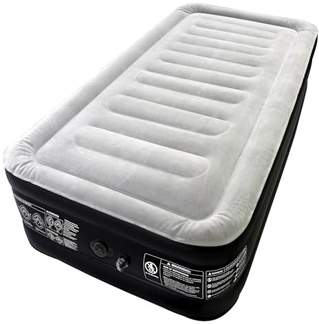 YUENFONG Luftbett Aufblasbare, Luftmatratze Matratze Selbstaufblasend mit Elektrischer Luftpumpe & Tragetasche, bis 300kg Tragfähigkeit, für Campingausflüge, 187x90x46cm