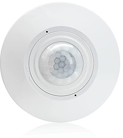 RAYZEEK DC 12/24V 10A Low Voltage Ceiling Sensor Pir Occupancy Motion Detector,360 Motion Sensor,8-12M High Sensitive Ceiling Motion Sensor Switch, Commercial/Industrial Grade, White