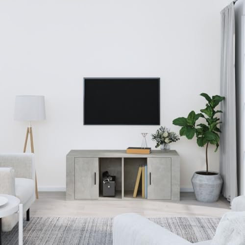 Mobile Sotto Tv,Porta Tv Da Terra Mobile Legnomobile Per Tv Grigio Cemento 100x35x40 Cm Legno Multistratoadatto Per L'Uso Sotto Il Televisore, In Soggiorno, In Camera Da Letto
