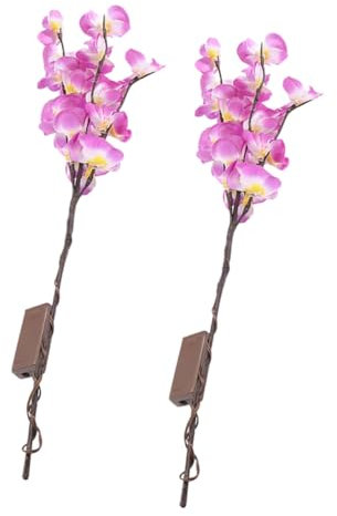 PRETYZOOM Led Künstliche Orchideen Zweiglichter Phalaenopsis Lampe Pink Dekoratives Biegsames Baumlicht Für Wohnzimmer Schlafzimmer Feiertagsdeko