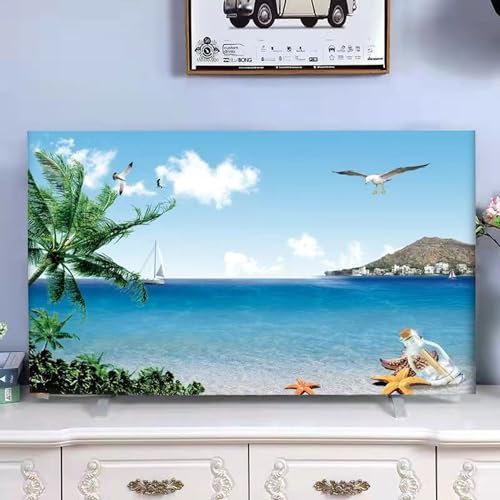ZYREHAW 30-85 Inches TV Cover, Dust Proof TV Screen Protector, Television Dust Cover, TV screen protector, LCD TV Cover For Indoor Bedroom Living Room Decoration flat/curved TV screens C,65IN