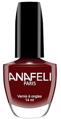 Vernis à Ongles ANAFELI - Lie de vin n° 09 - Pinceau large pour une application facile