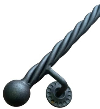 FERMEG Corrimano Liberty diam. 30 mm in ferro con finituraantracite | Corrimano in ferro battuto made in Italy | Prodotto fai da te | ideale per uso interno ed esterno (Nero Antracite, 50 cm)