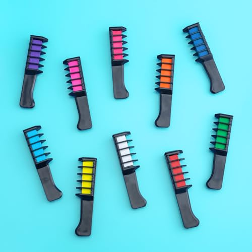 “PRECORN Juego de tizas para el cabello PRECORN para niñas | Colores temporales para el cabello | Tizas para el cabello lavables para carnaval, cumpleaños y más | Coloraciones infantiles | 10 colore