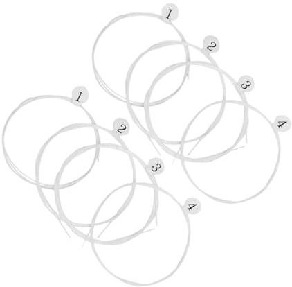 Ukulelen Saiten aus Nylon 8 Stück Transparent Weiß | 1, 2, 3 und 4 Saite, Durchmesser 0, 24 bis 0, 34mm, Austauschbar als Ersatz für Instrument