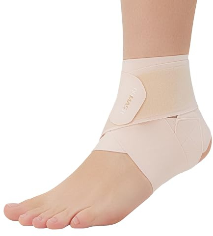 Domaste Ultra Thin Ankle Wraps Ankle Brace for Men ＆ Women, Adjustable Ankle Straps for Arch, Sprained Foot, Tendinitis, Football, Basketball, Running（Misty Rose, Pack of 1）