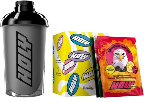 HOLY Energy Starter Set - Focus Drink | 2x7 portions with fruity, intense flavour | Boost with NewCaff & green tea extract | Vegan, sugar-free, 100% natural fruit flavours