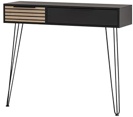 Schildmeyer Hank Konsolentisch 157182, Schwarzmatt/Akustikpaneel Optik, 103,7 x 32,1 x 88,4 cm