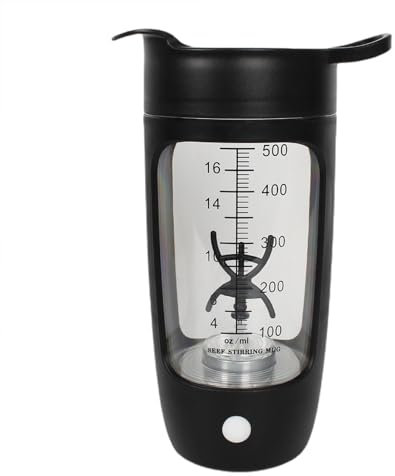 Shaker per proteine – Shaker elettrico di sicurezza ad alta velocità | Capacità 600 ml, shaker portatile ricaricabile tramite USB per miscele proteiche lisce