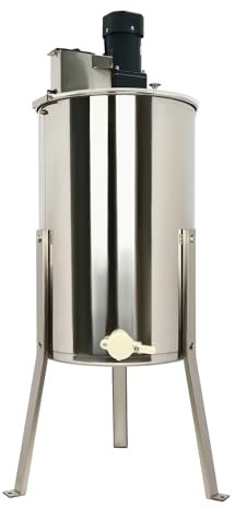 HuKaiL Honigschleuder Elektrisch, 140W 4-Waben Rähmchen Honigextractor Edelstahl 370RPM mit Deckel und Geschwindigkeitsregler, Diagonalschleuder mit 2*kleine Rahmen und 2*Standardrahmen Verarbeitet