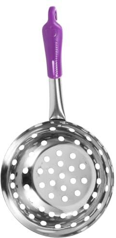 Amosfun Stainless Steel Colander Serving Spoon Sieve Strainer Pasta Spoon Kitchen Utensils Long Handle Cutlery Drainer