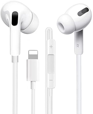 In-Ear Headphones for iPhone [MFi Certified] HiFi Stereo Noise Cancelling Headphones with Built-in Microphone and Volume Control for iPhone 14/13/12/XR/XS/8/7Plus Supports all iOS Systems