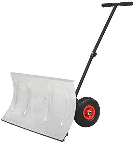 ZHAOXI Manual now hovel with Wheels, Heavy-Duty Metal now Removal Tools Rolling now Pusher uitable for Driveway or Pavement Clearing 39.4 Blade