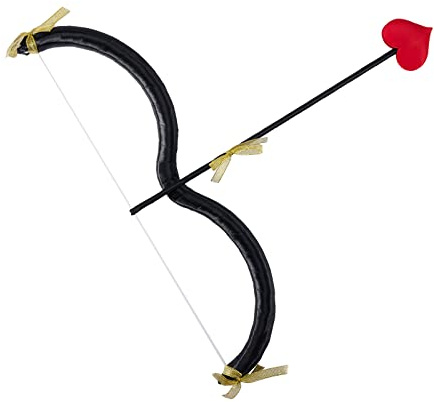 Amor Bogen und Pfeil 2-teiliges Set, Valentinstag Amor Kostüm für Valentinstag Party Foto Requisiten (Schwarz, Einheitsgröße)