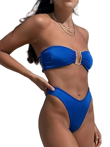 DURINM Donna Bikini a Triangolo in con Doppia Cinghia Costume da Bagno in Stile Taglia Regolabile Bikini Donna Mare Bikini Triangolo Donna Costume Donna SexyTaglia Forte Swimwear Costume