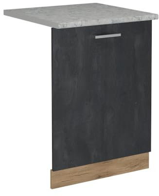 Vicco Pannello frontale della lavastoviglie R-Line, Calcestruzzo nero, 60 cm, PL Marmo