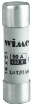 Fusible cilíndrico 14 x 51 mm, 690 V 50 A, uso industrial y civil CF, intervención retardada, cerámica, esteatita, uso gG, potencia de interrupción (lk) 80 KA