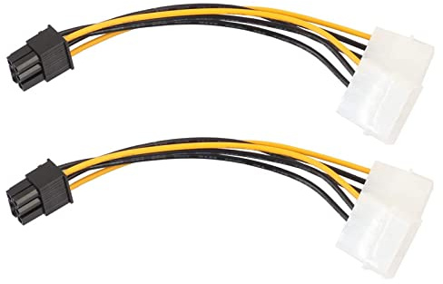 YUNNIAN Adaptador de corriente para tarjeta gráfica de 4 pines a 6 pines, 4p a 6p, cable de alimentación Molex 4P, divisor de 2 piezas/lote