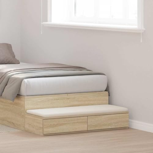 INLIFE Bettschubladen Sonoma Eiche 80 x 36.5 x 16.5 cm Holzwerkstoff,Möbel,Tische,Nachttische,Beige,12.2 KG,866925