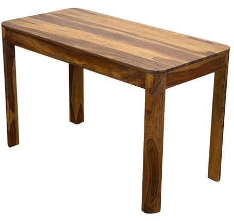 FineBuy Esstisch 120x60x76 cm Sheesham Massivholz für 6 Personen | rechteckiger Esszimmertisch im Landhausstil mit klaren Linien, Küchentisch aus Echtholz, handgefertigt