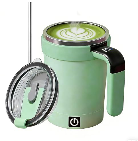 Tasse À Café À Agitation Magnétique Automatique – Verres De 380 Ml Avec Affichage De La Température | Tasse De Chocolat Chaud Auto-mélangeuse | Pour Les Étudiants De Bureau, Salle D'étude, Voiture, Vo