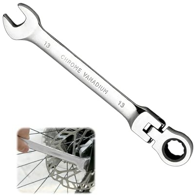 Hogulin 13mm Ratchet Spanner, 1 Pcs Professional Heavy-Duty Adjustable Socket Head 13mm Spanner, 72-Tooth Gear Mechanism Ratchet Spanners Non-Slip Grip, Ideal for Automotive & DIY